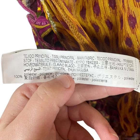 NWT Zara Printed Chiffon Open Back Halter Top in Pink/Orange Size L - Picture 14 of 17